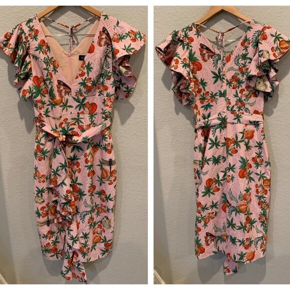 PatBO Ruffle Belted Cocktail Dress (US/6) - Picture 3 of 5